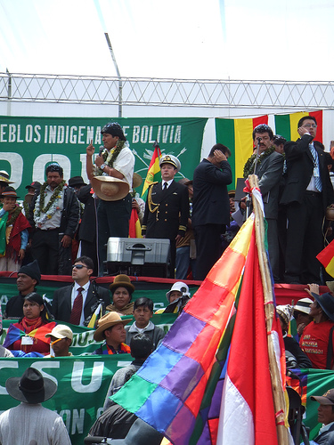 Evo Morales bei Indio-Treffen © Flickr /Anthony Letmon