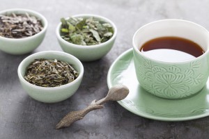 Verschiedene Sorten grüner Tee.